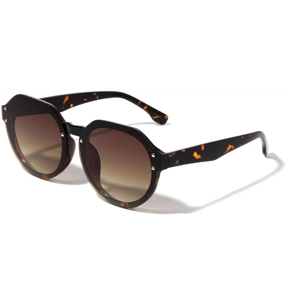 Round Round Butterfly Crystal Glitter Sunglasses - Brown Demi - CS1974EG2NZ $17.31