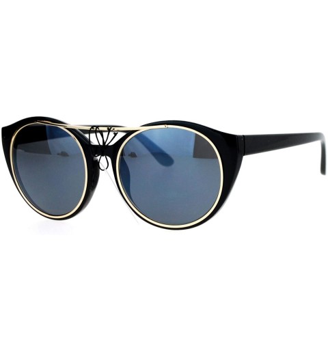 Butterfly Womens Sunglasses Unique Wing Frame Metal Outline Stylish Shades - Black (Black) - CB187C7RY0T $12.25