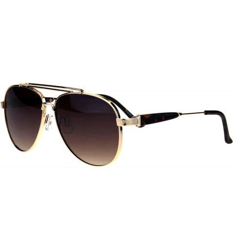 Aviator Womens Fashion Aviator Sunglasses Designer Navigator Style UV 400 - Gold Tortoise (Brown) - CA18NIE95R8 $8.96
