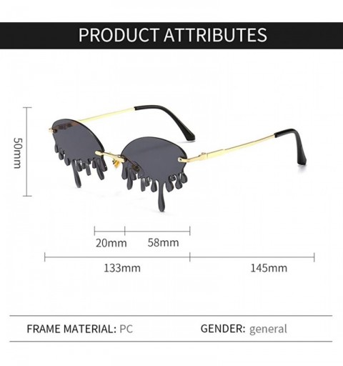 Rimless Tear shape sunglasses for Women/Men Brand Design Rimless Eyewear Luxury Trending Narrow Sun Glasses Streetwear - C619...
