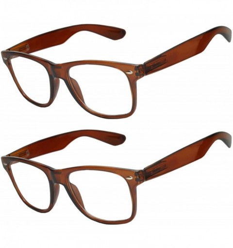 Round OWL - Non Prescription Glasses for Women and Men - Clear Lens - UV Protection - Brown_clear_2p - CB189LRYUK6 $11.01