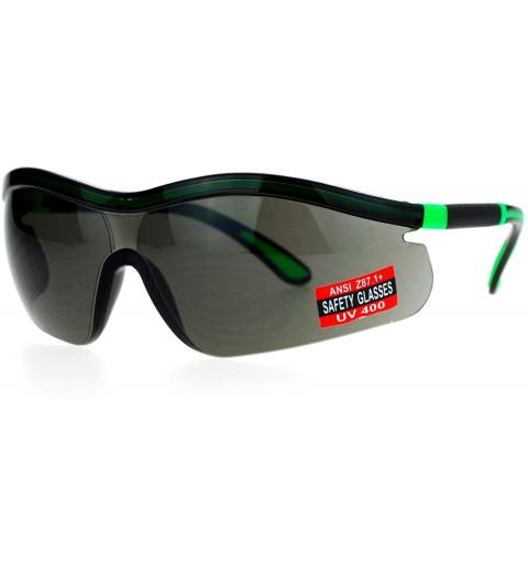 Wrap Black Lens Adjustable Arm UV Protection Rimless Warp Safety Glasses - Green - CI128UNM7L5 $13.68