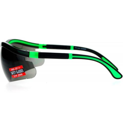Wrap Black Lens Adjustable Arm UV Protection Rimless Warp Safety Glasses - Green - CI128UNM7L5 $13.68