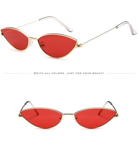 Oval Fashion Cat EyeSunglasses Retro Oval Glasses Vintage Small Frame Sunglasses Eyewear For Women Men - Multicolor - CW196HE...