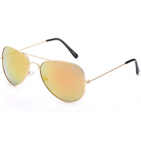 Aviator Newbee Fashion Classic Sunglasses Protection - Gold/Orange/Black - C912IODIGCF $21.33