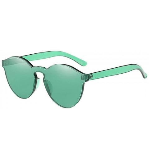 Cat Eye Women Fashion Cat Eye Shades Sunglasses Integrated UV Candy Colored Glasses - Green - CI18RXLEGS6 $8.47