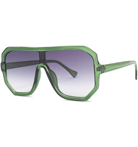 Round Sunglasses Women Oversize Flat Top Retro Square Sun Glasses Vintage Luxury Oculos UV400 - C2 - C9197A22TD5 $15.68