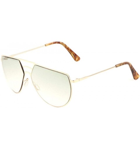 Aviator Thin Flat Frame Geometric Three Bar Bridge Aviator Sunglasses - Green - CB19889XHZC $11.51