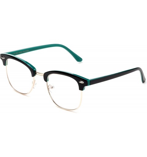 Round Babo" Slim Oval Style Celebrity Fashionista Pattern Temple Reading Glasses Vintage - Black/Green - CA182S7KS8I $10.99