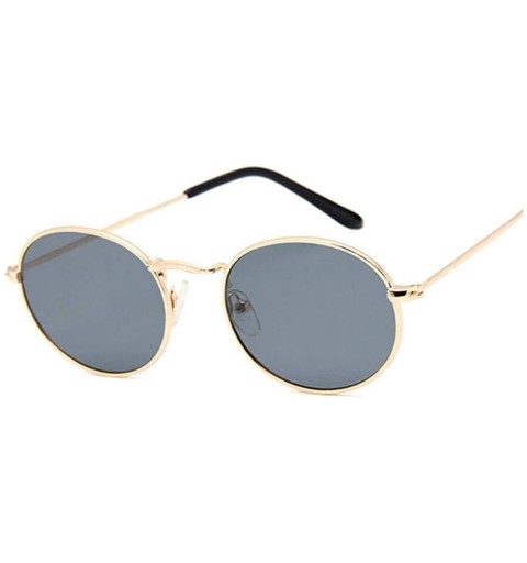 Square Retro Round Pink Sunglasses Women Er Sun Glasses Alloy Mirror Female Oculos De Sol Brown - Goldgray - CU198A7UOL6 $32.35