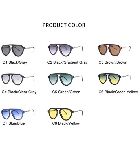Round Cat Eye Sunglasses Men Women Retro Vintage Brand Designer Sun Glasses Fashion Luxury Eyewear - C3 Brown Brown - CI198UM...