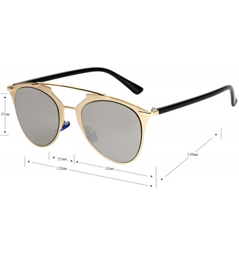 Aviator Fashion Women Full Metal Round Circle Mirror Driver Aviator Sunglasses 2012 - Gold Frame Silver Lenses - CW12HP3HUA3 ...