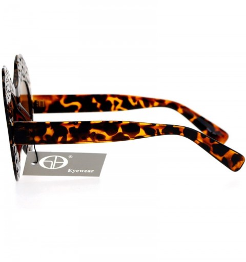 Butterfly Womens Diecut Lace Plastic Butterfly Mask Sunglasses - Tortoise Yellow - CR12DI9C9DR $10.51
