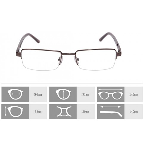 Rectangular Metal Frame Blue Light Blocking Reading Glasses 1.56 Lenses-6334 - C717YI9Y7DE $32.20