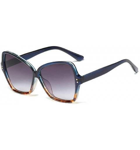 Oversized New fashion retro large box unisex rice nails irregular brand designer sunglasses UV400 - Blue&leopard - CR18TI6SZL...