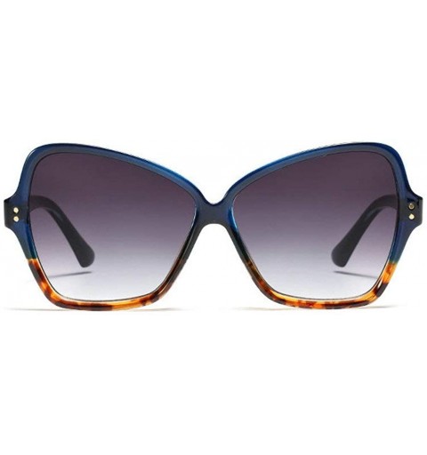 Oversized New fashion retro large box unisex rice nails irregular brand designer sunglasses UV400 - Blue&leopard - CR18TI6SZL...