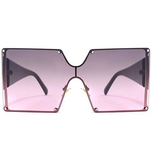 Goggle Oversized One Piece LensSquare Sunglasses with Metal Frame for Men and Women Uv400 Goggles - C1198G28YGW $13.70
