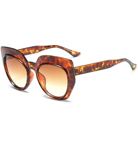 Oversized Vintage Cat Sunglasses Sexy Leopard Big Frame Thick Border Sun Glasses For Women Brand Designer - Leopard - CU18O3G...
