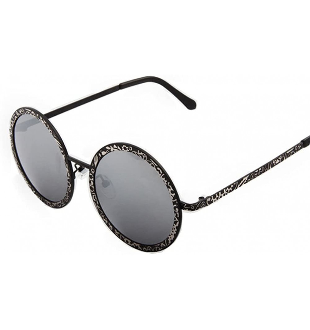Rectangular Model Sunglasses For Womens Retro Style With Pattern Designed Frame - Black/Black - CB11ZBUGROT $24.20