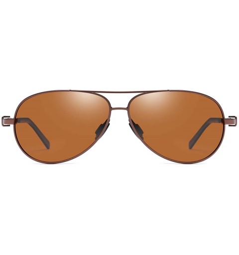 Aviator Aviator Sunglasses Polarized Protection Mirrored - Brown / Amber - CD18OUU75OU $16.97