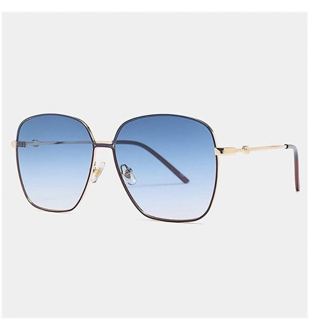 Oversized Oversized Square Sunglasses for Women Gradient Lens UV400 - C1 Gradient Blue - CG198G6UMNS $9.63