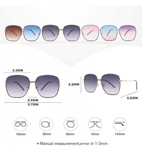 Oversized Oversized Square Sunglasses for Women Gradient Lens UV400 - C1 Gradient Blue - CG198G6UMNS $9.63