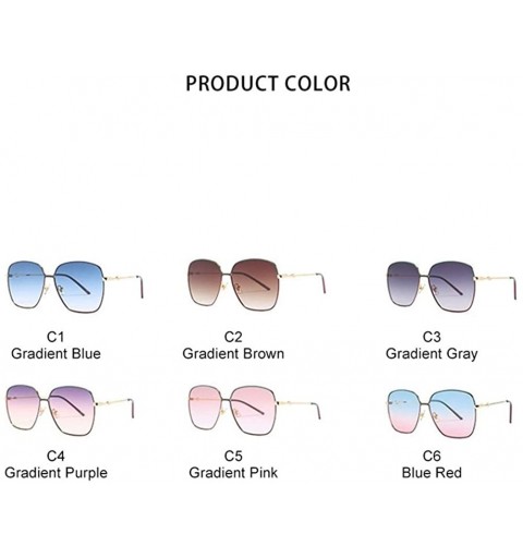 Oversized Oversized Square Sunglasses for Women Gradient Lens UV400 - C1 Gradient Blue - CG198G6UMNS $9.63