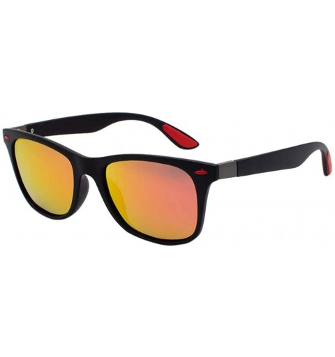 Rectangular Polarized Sunglasses for Men Women Mirrored Sun Glasses Eyewear Sports Shades Glasses - E - CS18X6IQSX5 $7.56