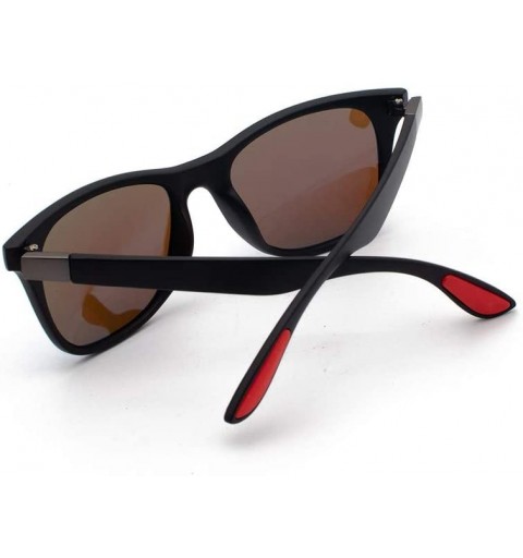 Rectangular Polarized Sunglasses for Men Women Mirrored Sun Glasses Eyewear Sports Shades Glasses - E - CS18X6IQSX5 $7.56