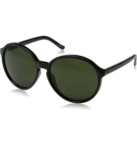 Round Visual Riot Sunglasses - Gloss Black - CC121QCXEM3 $38.40
