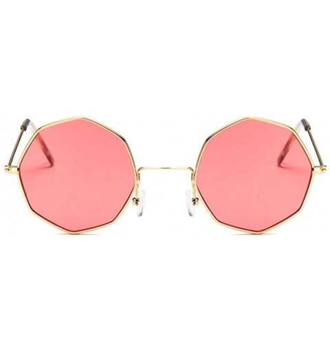 Round Small Metal Octagon Frame Sunglasses for Women and Men UV400 - Sliver Clear - CU198CZLWAS $9.07