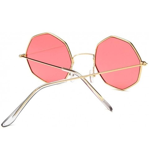 Round Small Metal Octagon Frame Sunglasses for Women and Men UV400 - Sliver Clear - CU198CZLWAS $9.07