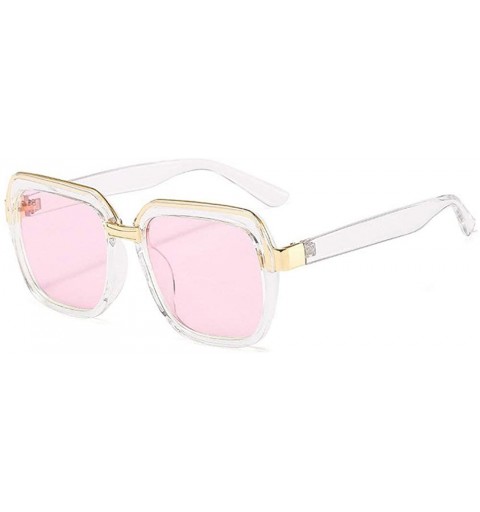 Square Fashion Ultralight Square Sunglasses Men Women Retro Red Pink Sunglasses UV400 - Pink - CH193SOEI3G $12.20