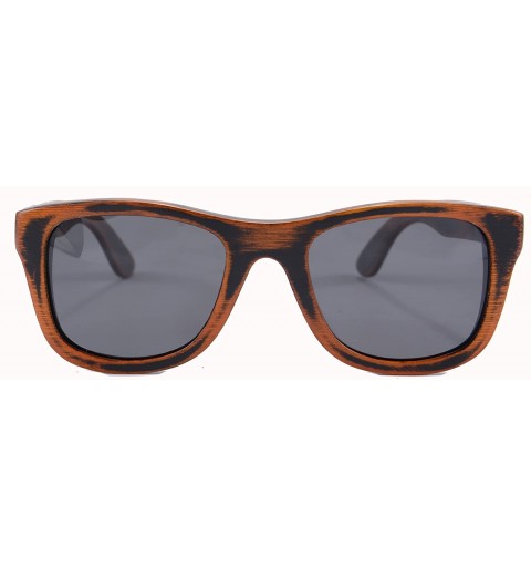 Wayfarer Genuine Handmade Wood Sunglasses Anti-glare Polarized Bamboo Layer UV400 Glasses-Z6016 - Bamboo Stain - C411FRZBW0H ...