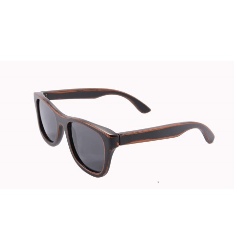 Wayfarer Genuine Handmade Wood Sunglasses Anti-glare Polarized Bamboo Layer UV400 Glasses-Z6016 - Bamboo Stain - C411FRZBW0H ...