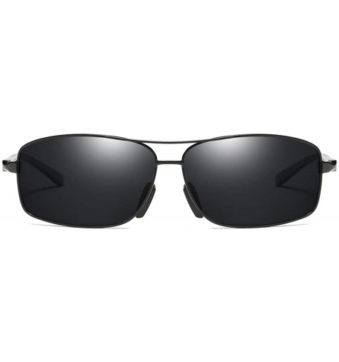 Rectangular Polarized Sunglasses Driving Photosensitive Glasses 100% UV protection - Black - CC18SS8A0S0 $18.97