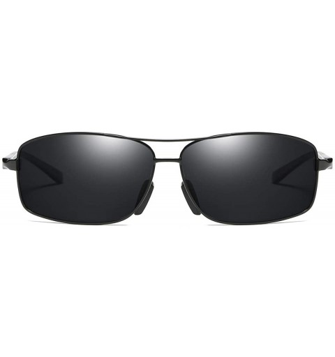 Rectangular Polarized Sunglasses Driving Photosensitive Glasses 100% UV protection - Black - CC18SS8A0S0 $18.97