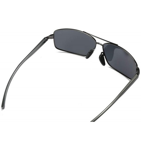 Rectangular Polarized Sunglasses Driving Photosensitive Glasses 100% UV protection - Black - CC18SS8A0S0 $18.97