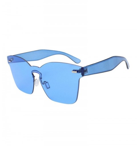 Butterfly Protection Oversized Butterfly Sunglasses - Blue - CP18Q8M33YD $8.31