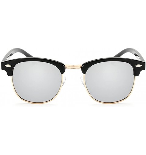 Oval Semi Rimless Polarized Sunglasses Women Men Retro Brand Sun Glasses Black Color Lens - CA18ECO6OHX $9.62