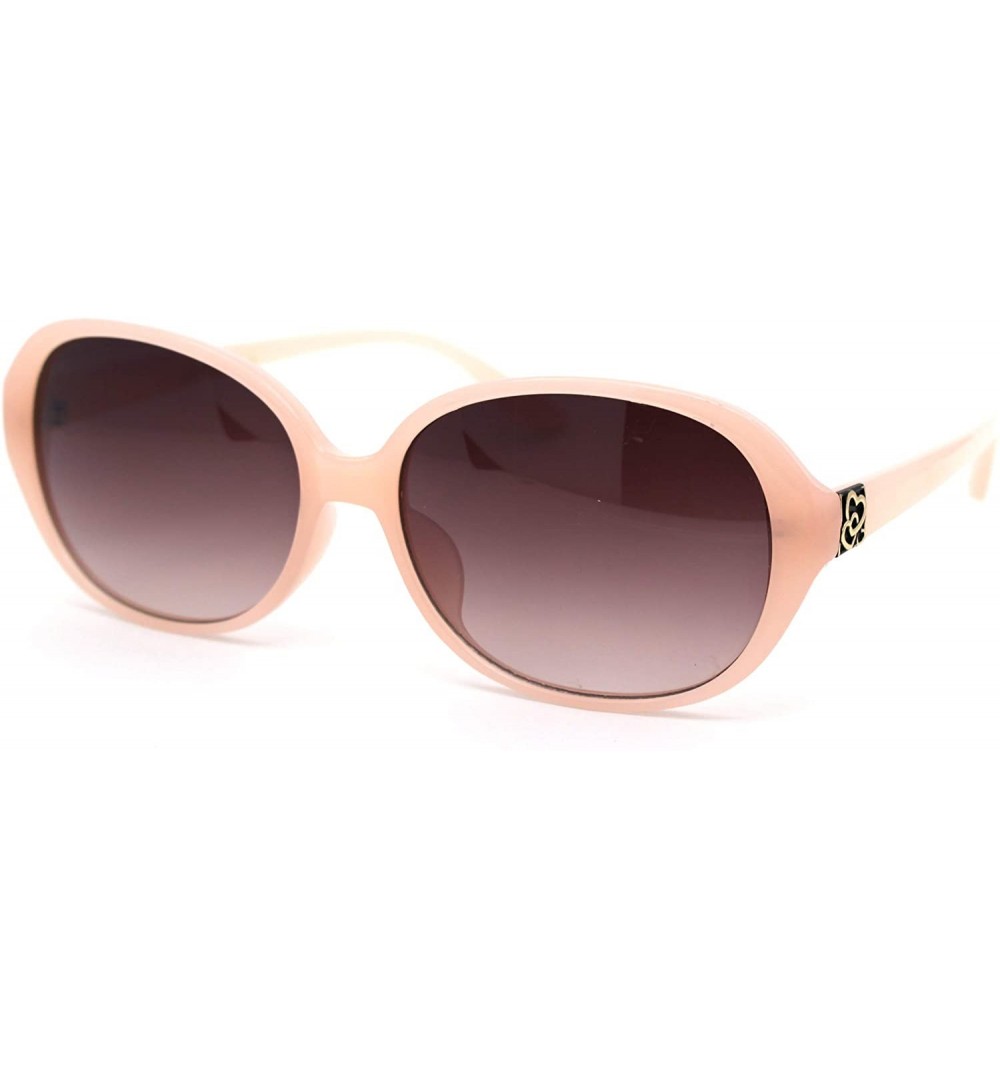 Oval Womens 90s Oval Round Designer Fashion Plastic Sunglasses - Pink Smoke - C118WYDUZLE $21.45
