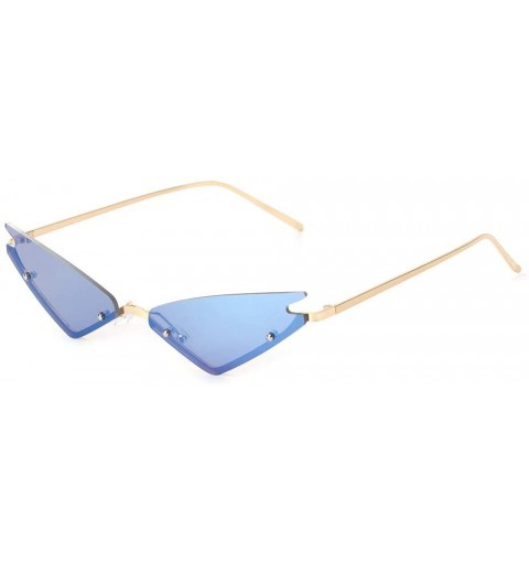 Rimless 2019 Cat Eye Sunglasses Vintage Fashion Rimless Triangle UV400 Brand Designer - 4 - CB18X4M2ES5 $12.29
