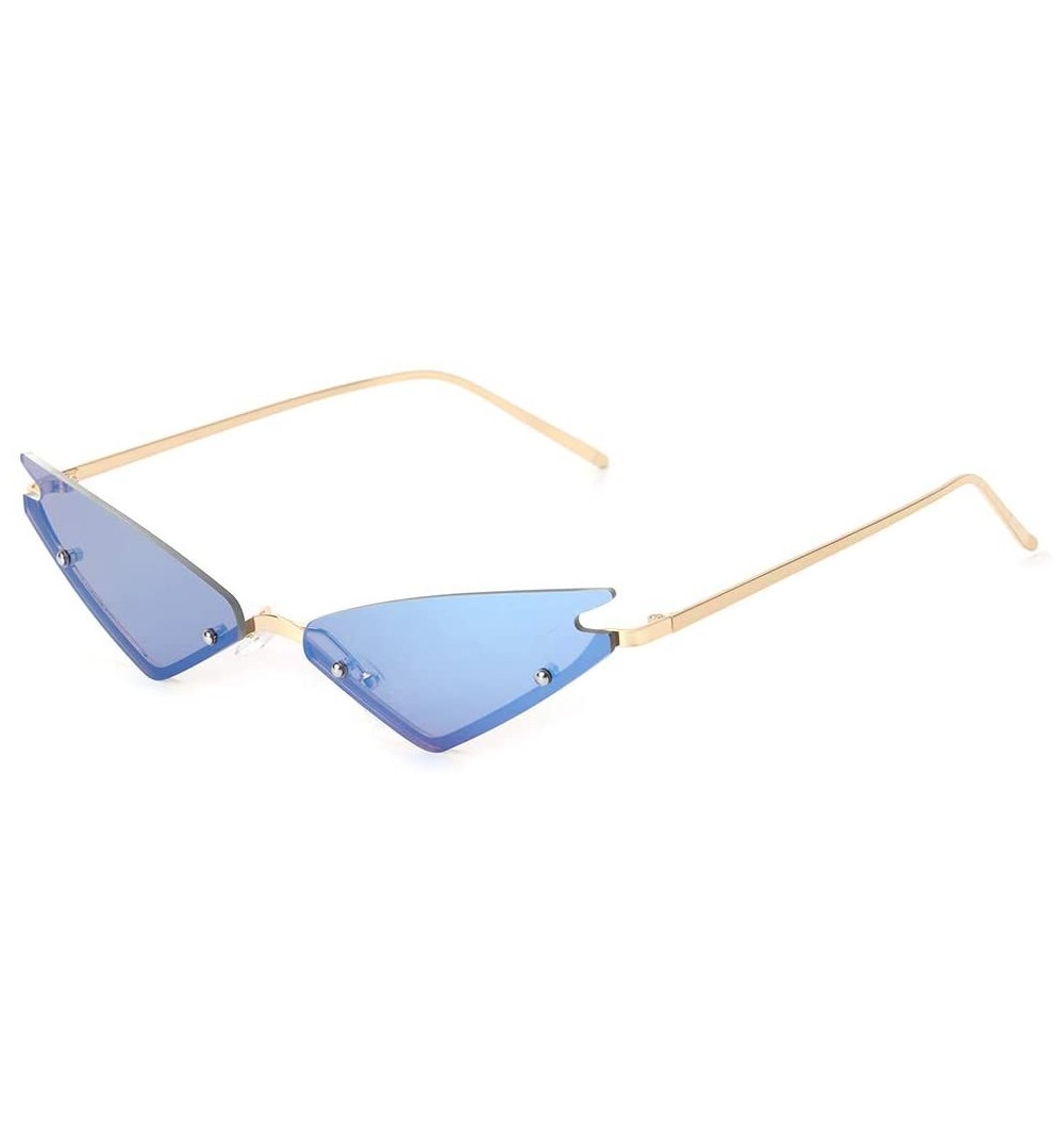 Rimless 2019 Cat Eye Sunglasses Vintage Fashion Rimless Triangle UV400 Brand Designer - 4 - CB18X4M2ES5 $12.29