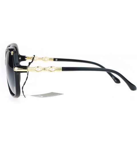 Butterfly Womens Pearl Jewel Arm Luxury Diva Butterfly Designer Sunglasses - Black Smoke - C412OBI5FDP $11.86