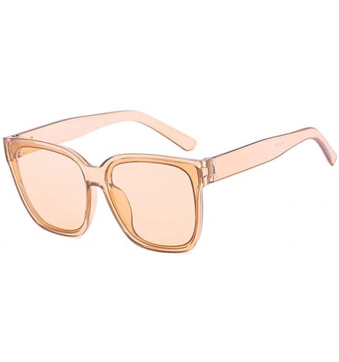 Square Unisex Sunglasses Fashion Bright Black Grey Drive Holiday Square Non-Polarized UV400 - Brown - C618RI0SLO8 $18.88