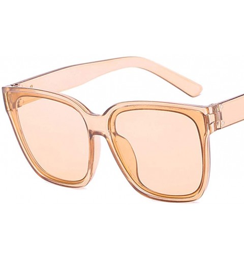 Square Unisex Sunglasses Fashion Bright Black Grey Drive Holiday Square Non-Polarized UV400 - Brown - C618RI0SLO8 $7.93