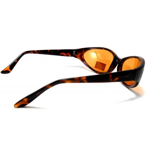 Oval Tortoise Fashion Sunglasses Shades with Amber Lens - CS11VJ90EBN $9.74