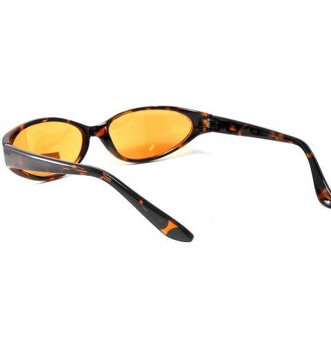 Oval Tortoise Fashion Sunglasses Shades with Amber Lens - CS11VJ90EBN $9.74
