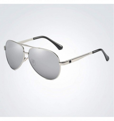 Round New Polarized Sunglasses Men Pilot Mens - Silver Grey - CJ197Y70CKR $24.04