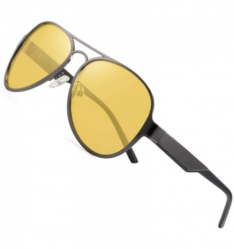 Aviator Night Vision Glasses for Driving Anti-glare Polarized Men Women photochromatic Sunglasses Yellow HD Vision Glass - C2...